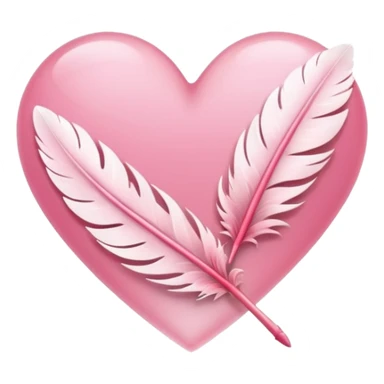 heart with sakura flowers and a floating feather sticker