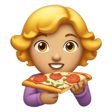 Fat girl eating pizza sticker
