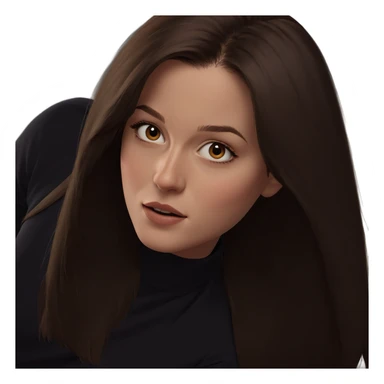brown haired girl portrait sticker
