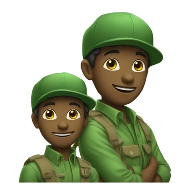 two brothers in green hats sticker