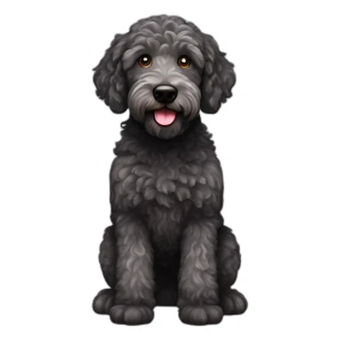 merle black labradoodle sticker