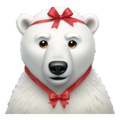 polar bear with bows sticker
