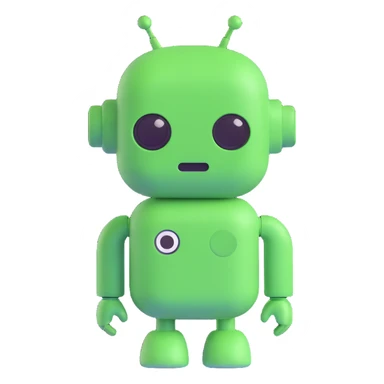 A green chat bot with a neutral expression sticker