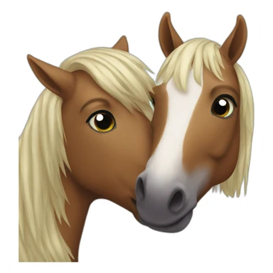 2 horse kissin sticker
