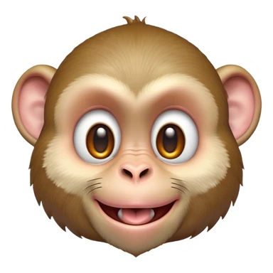 Cinematic Cheeky Macaque Portrait Emoji, Grinning mischievously with a tilted head and a playful smirk, showcasing a smart, agile build with soft, textured fur and wide, sparkling eyes pulling a funny face, Simplified yet strikingly expressive features, highly detailed, glowing with a warm, vibrant radiance, high shine, spirited and impish, stylized with an air of cheeky primate mischief, focused and teasing, soft glowing outline, capturing the essence of a cheeky macaque that looks ready to jump out of the screen with playful charm! sticker
