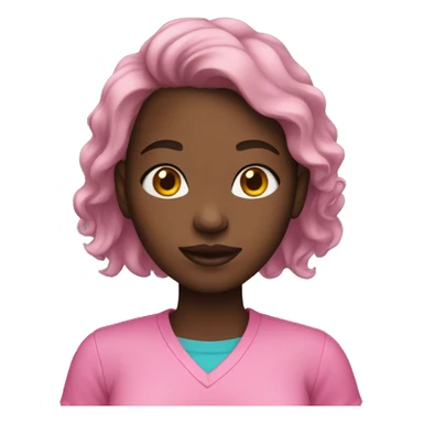 black girl in pink shirt  sticker