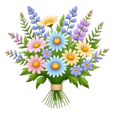 Pastel bouquet with wild flowers sticker