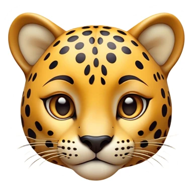 Cinematic Cute Jaguar Portrait Emoji, Head tilted playfully and inquisitively, with a smooth, agile form accented by delicate spotted patterns and round, sparkling eyes full of charm, Simplified yet irresistibly adorable features, highly detailed, glowing with a warm, inviting wild glow, high shine, affectionate and lively, stylized with a touch of whimsical feline grace, soft glowing outline, capturing the essence of a mischievous yet loving jaguar that feels like it could pounce out of the screen into your arms! sticker