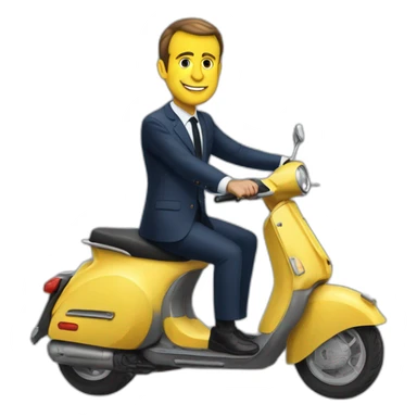 Macron sur un scooter sticker