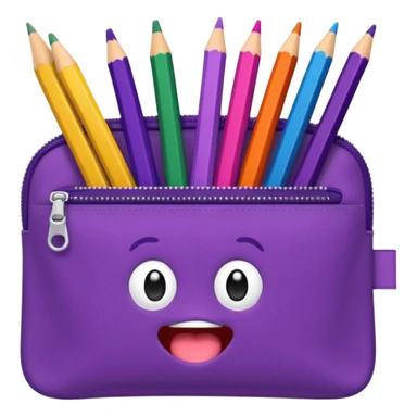 Pencil pouch with zipper mouth sticker