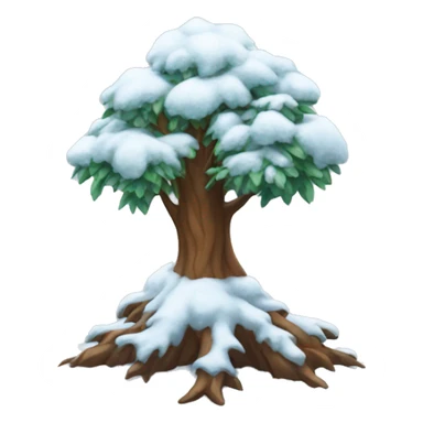 Tree with snow sticker