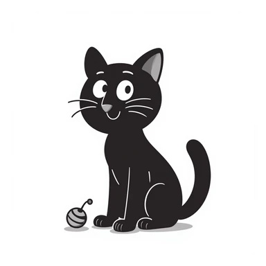 cat, hand drawn doodle style sticker