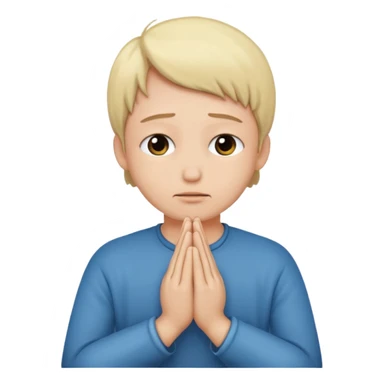Pleading face with hands praying  sticker
