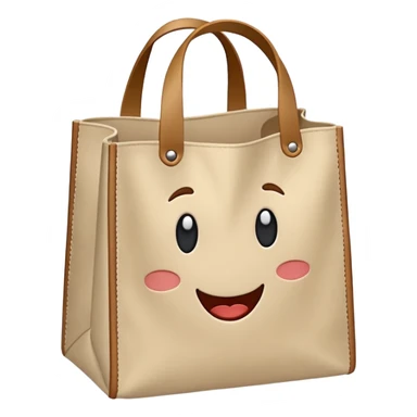 cartoon market bag, do not add stripes and make it empty. Do not add face sticker