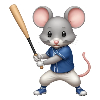 A mouse hitting a homerun. sticker