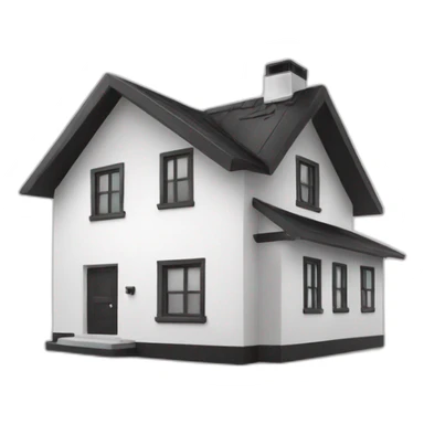 smart home in black white colors sticker