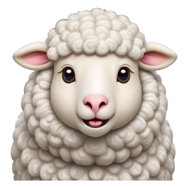 Cinematic Comical Sheep Portrait Emoji, Head tilted dramatically with an exaggeratedly amused expression, featuring a strikingly fluffy white fleece with a quirky pattern and wide, expressive eyes filled with playful disbelief, Simplified yet hilariously expressive features, highly detailed, glowing with a slightly sassy glow, high shine, dramatic yet playful, stylized with an air of cheeky mischief, bright and endearing, soft glowing outline, capturing the essence of a spirited and over-the-top sheep, so meme-worthy it feels like it could baa its way into internet fame instantly! sticker