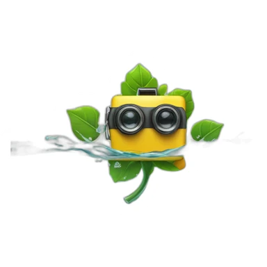 small-leaf-floating-on-water-block-and-security-ptz-camera-behind sticker