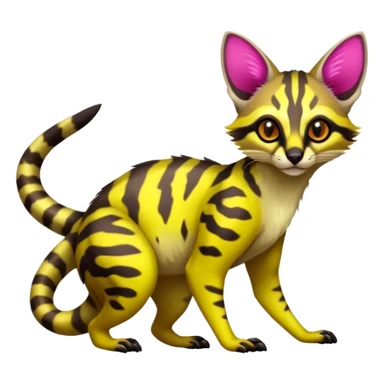  Exotic randomly colored colorful cute neon-colored Fakémon-Fionbri-Vernid-Genet-creature with markings (full body) sticker