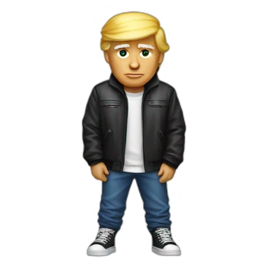 Donald Trump dressed in streetwear fashion sticker