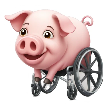 Pig in wheelchair  sticker