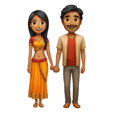 Indian guy and girl in love sticker