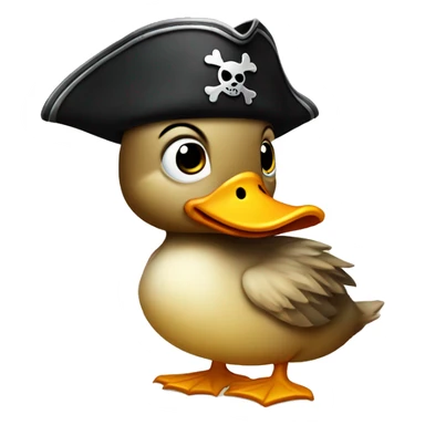 duckling wearing a pirate hat and an eyepatch  sticker