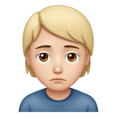 sad and lonley person just face, not hair sticker