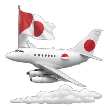 a Japanese plane followed by a banner sticker