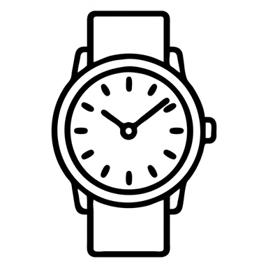 watch, modern icon style, simple and clear lines, minimal color, suitable for app icon sticker