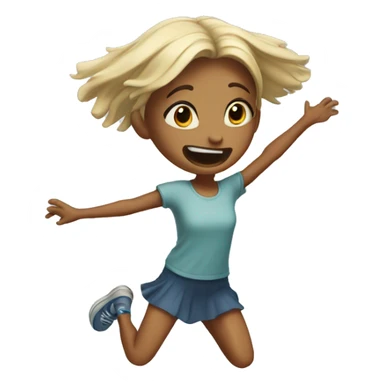 Weeping girl jumping sticker