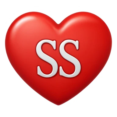 Love heart in red color and center s letter only sticker