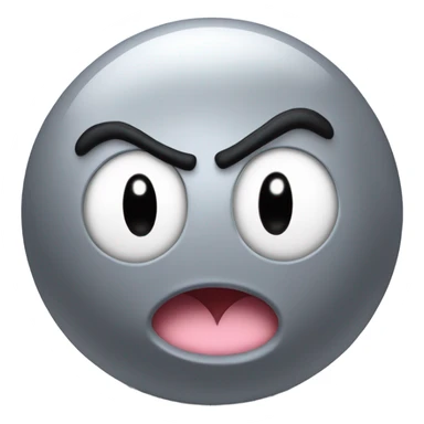 Metal cute mad Kirby bubble Gray ball driving on car wheels with mad eyebrows game sticker