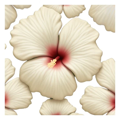 white and beige hibiscus flower  sticker