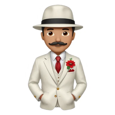 Mobster in White Suit – White jacket, red flower on lapel, mustache, black hat.



 sticker