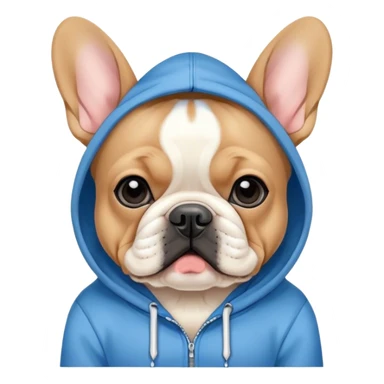 Tan French bulldog wearing a hoodie  sticker