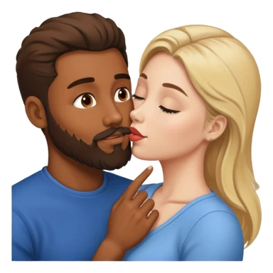 brown skin man with beard and white woman making out  sticker