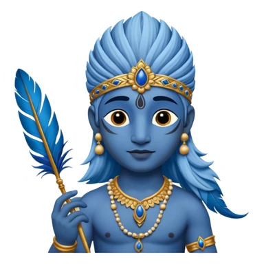 Krishna feather sticker