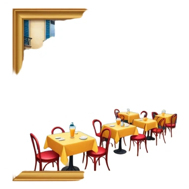 Cinematic Realistic Caf√© Culture Pop Culture Emoji, showcasing a vibrant French caf√© scene rendered with rich textures and warm, inviting lighting. sticker