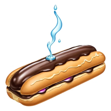 Eclair with gas and soda dripping out of it sticker