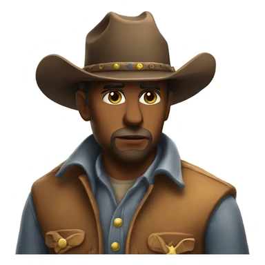 Pensive cowboy  sticker