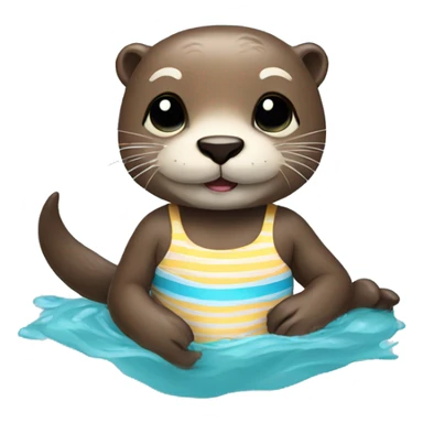 Otter with bathing suit sticker