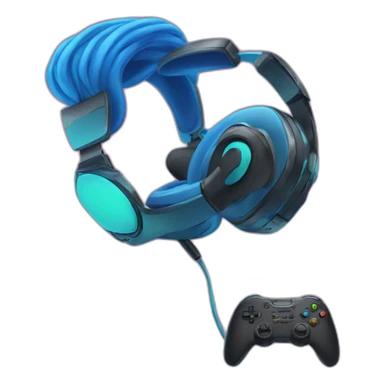 person with rgb headphones and gaming controller sticker