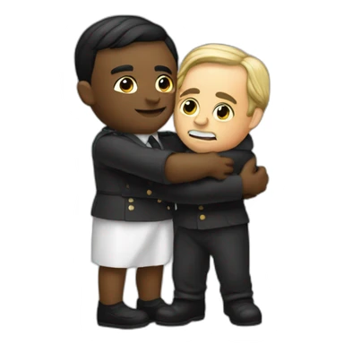 slave hugging german dictator sticker