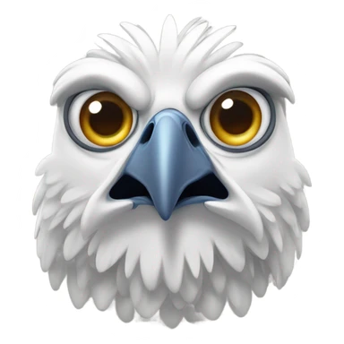 A cartoonish and facially expressive eagle that looks scared and afraid sticker