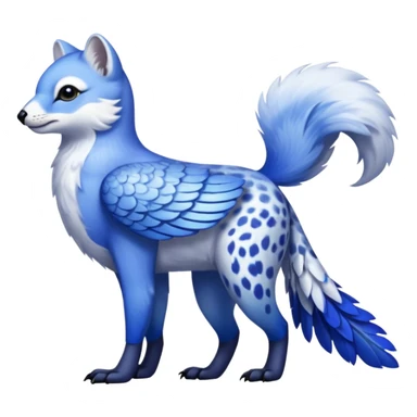 Arctic-Fox-Snow-Leopard-Blue-Tang-Fish-Hyacinth-Macaw-fusion-hybrid-animal-creature, full body sticker