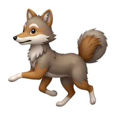 Cartoon like Coywolf running  sticker