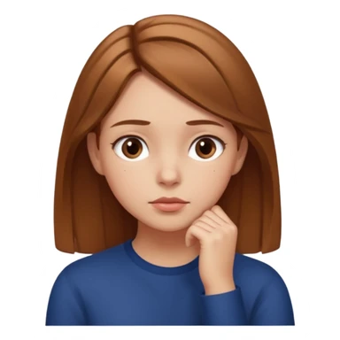 Cewe Overthinker rambut krem tangannya di dagu lagi mikir sticker