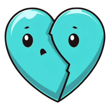 sad broken heart with tears sticker