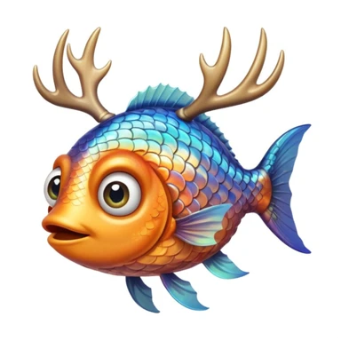 Fish that has hands that are antlers  sticker